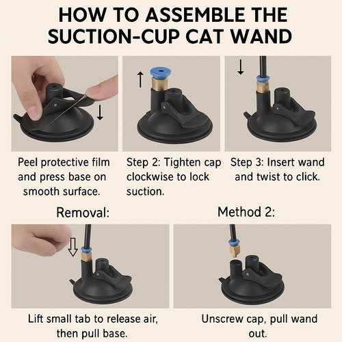 Cat Fishing Rod Toy with Vacuum Suction Cup – Fun Interaction for Your Beloved Boss