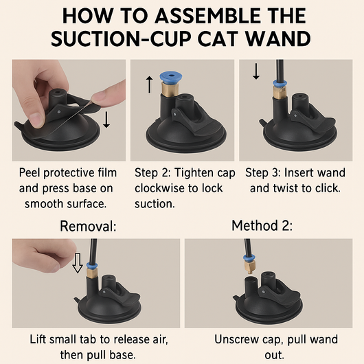 Cat Fishing Rod Toy with Vacuum Suction Cup – Fun Interaction for Your Beloved Boss